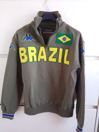 Felpa Kappa Vintage BRAZIL Verde cotone italy