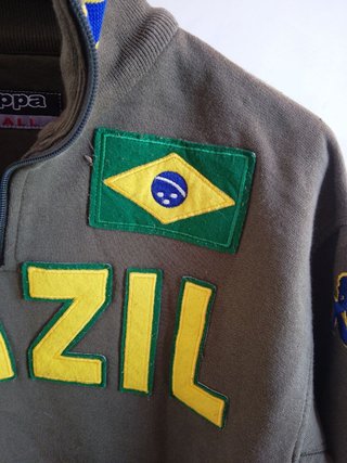 Felpa Kappa Vintage BRAZIL Verde cotone italy