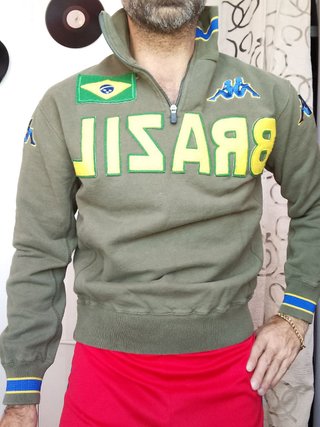 Felpa Kappa Vintage BRAZIL Verde cotone italy