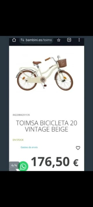 Bicicleta Clásica Blanca y Marrón