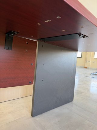 Mesa de oficina angular caoba