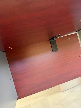 Mesa de oficina angular caoba