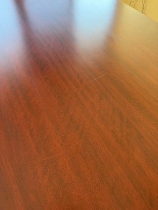 Mesa de oficina angular caoba