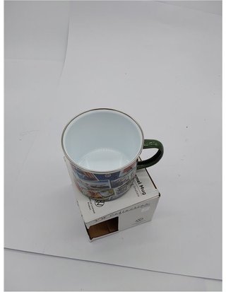 BRISA VW Collection - Volkswagen Taza Grande de Esmalte para cafété o Cappuccino T1-T3 Bus para Camping (500 ml/Sellos/Colorido)
