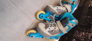 Patines en línea azules y grises  Número 32 a 35