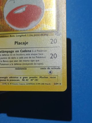 Carta Pokémon Electrode 90 HP Edición 1