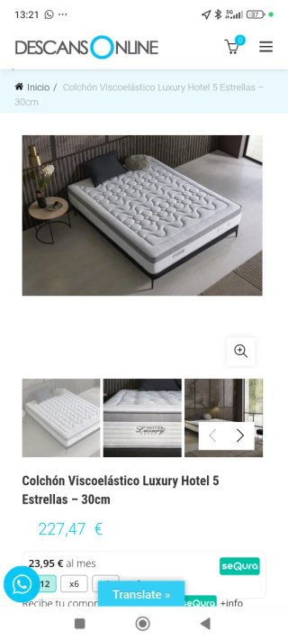 Colchón Viscoelástico Luxury Hotel 5 Estrellas