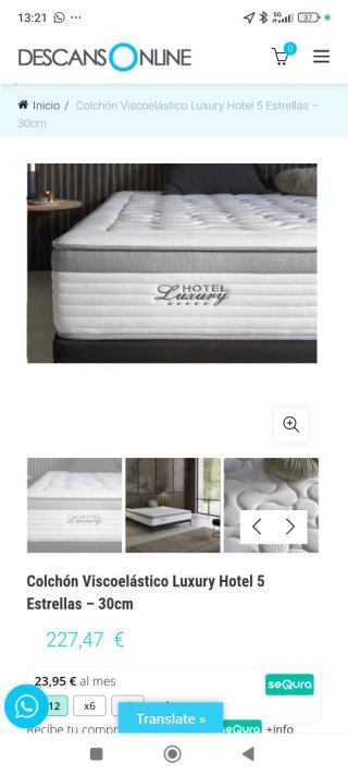 Colchón Viscoelástico Luxury Hotel 5 Estrellas