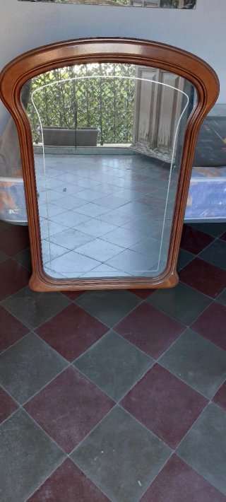 Espejo antiguo madera y cristal