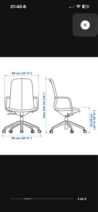 Silla ruedas escritorio Langafjall Ikea