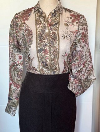 Blusa de ramio natural Massimo Dutti