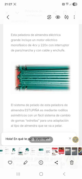 Peladora de almendras Estupiña 5000/10 TR