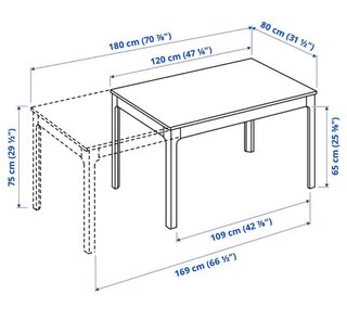 Mesa extensible EKEDALEN IKEA blanca