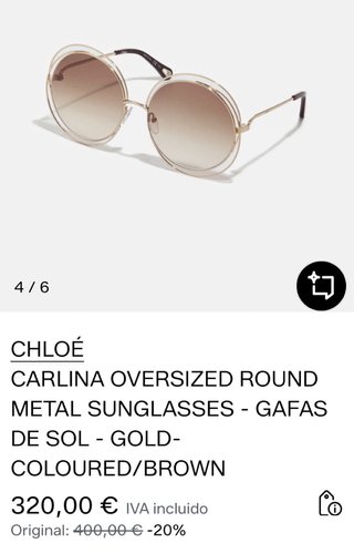 Gafas de sol Chloé redondas doradas