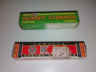 Lotto di 2 scatole antiche di Okal e Calmante Vitaminado