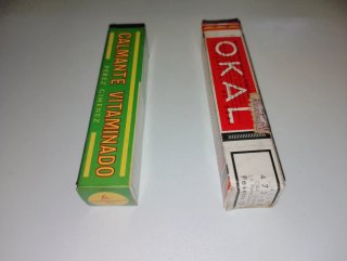 Lotto di 2 scatole antiche di Okal e Calmante Vitaminado