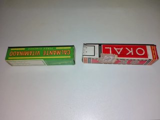 Lotto di 2 scatole antiche di Okal e Calmante Vitaminado