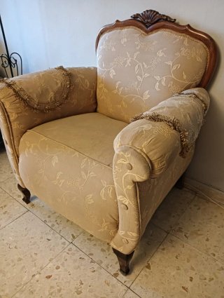 Sofá de 2 plazas estilo clásico y 2 sillones