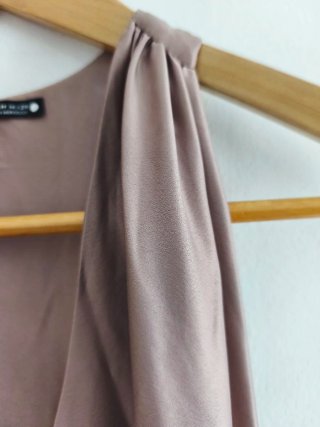 Zara Vestido Rosa Satinado