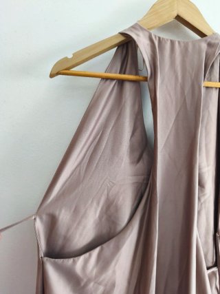 Zara Vestido Rosa Satinado