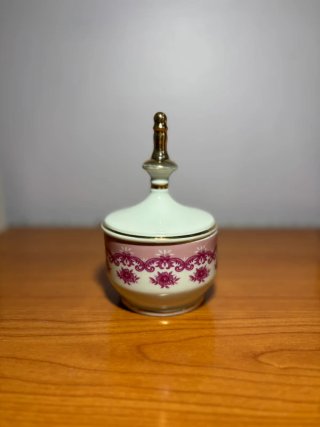 Juego Tocador Cerámica Vintage Dorado Blanco