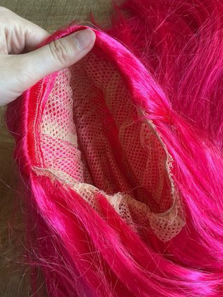 Peluca rosa estilo K-Pop