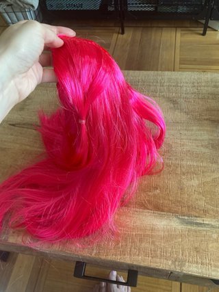 Peluca rosa estilo K-Pop