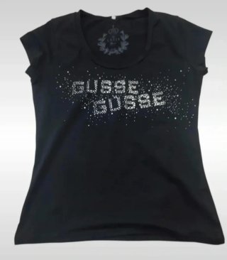 T-shirt Guess donna cotone nera
