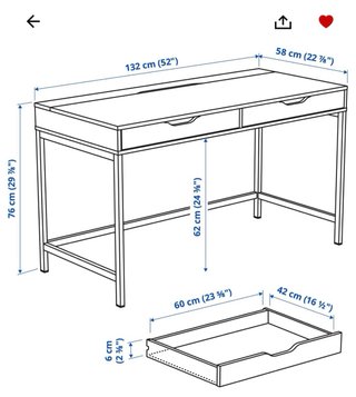 Escritorio Ikea Alex Madera y Metal