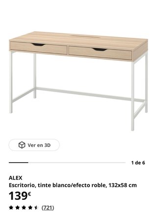 Escritorio Ikea Alex Madera y Metal