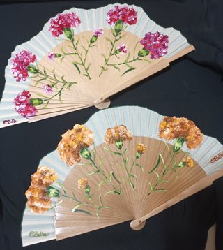 Abanicos pintados a mano