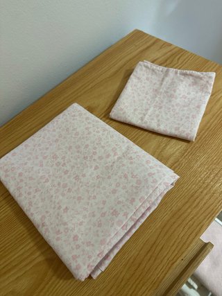Funda nórdica cuna flores rosas