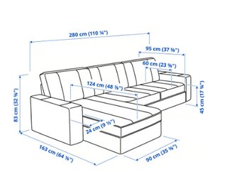 Sofá KIVIK 3 plazas con chaise longue