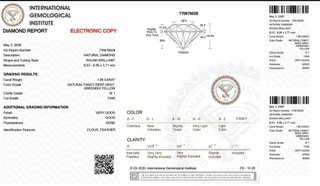 Diamante Natural Marrón Dorado 1,06 ct