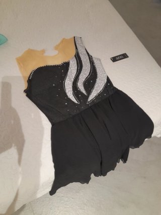 Malla niña patinaje/rítmica negra y plata