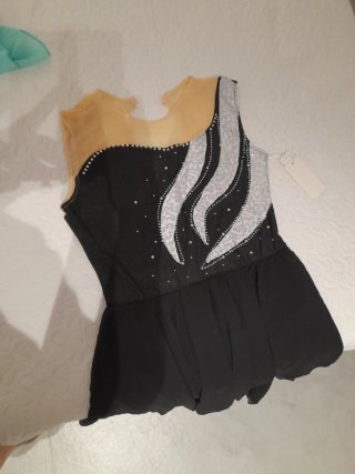 Malla niña patinaje/rítmica negra y plata