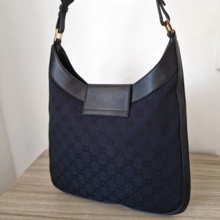 Bolso Gucci Jackie Piel y Lona Serigrafiada Negro