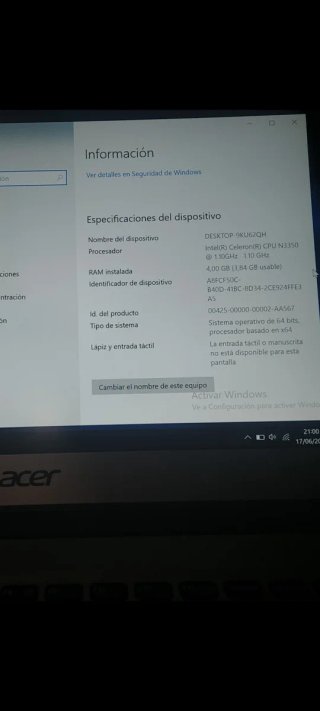 Portátil Acer Full HD 1080