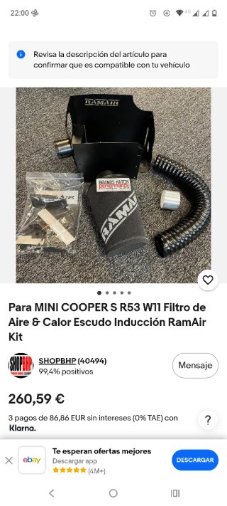 Caja Filtro Aire Coche mini r53