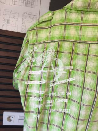 Camisa BLED cuadros verde y blanco