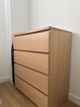 Cómoda IKEA MALM 4 Cajones Roble Claro