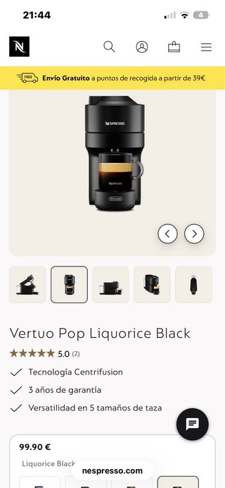 Cafetera Nespresso Vertuo Pop