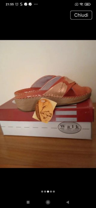 Ciabatte Walk donna oro/arancio