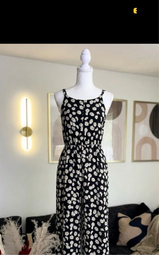 Mono floral negro talla única