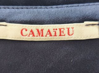 Camaïeu. Vestido diseño encaje en mangas. Talla 40