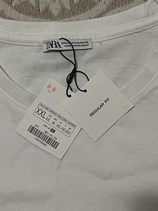 Camiseta Zara Blanca Talla XXL