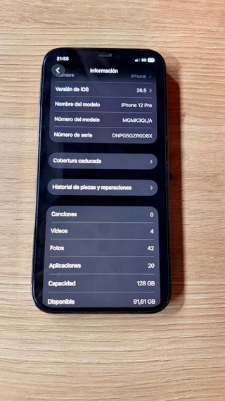 Mobil iphone 12 pro 100% bateria 128gb