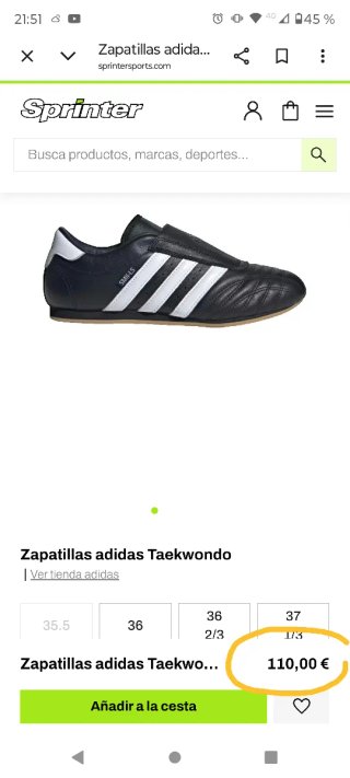 ADIDAS Taekwondo Niño/Mujer. Talla 36