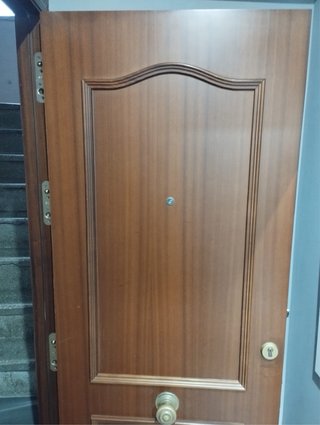 Portón blindado madera