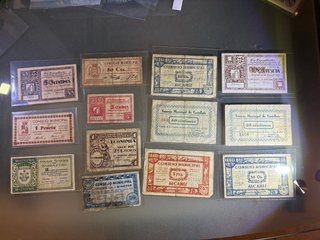 Lote de billetes locales españoles